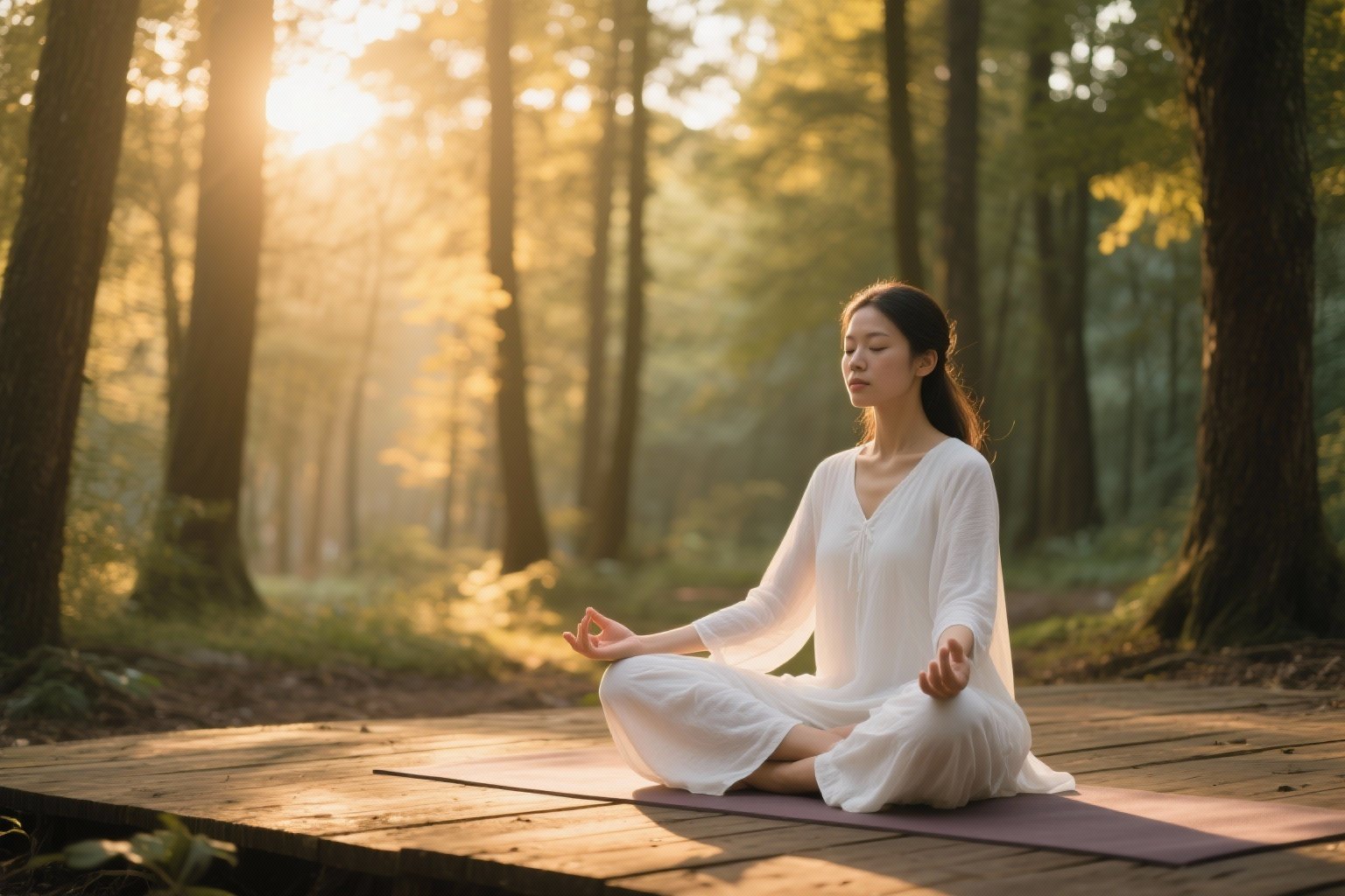 Peaceful yoga practice